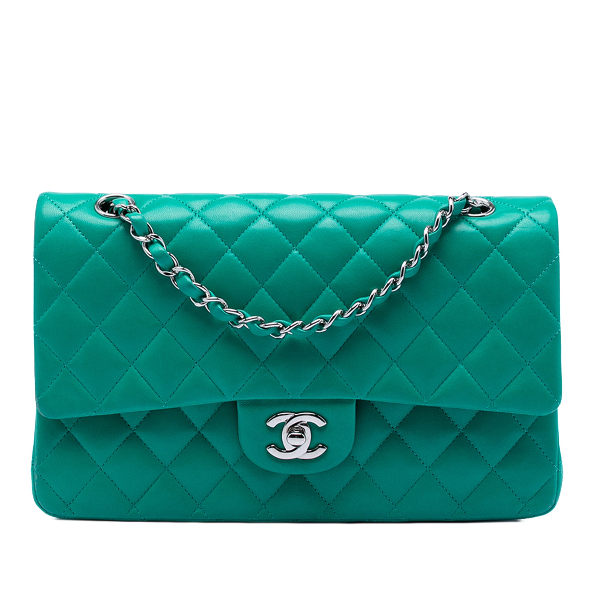 Medium Classic Lambskin Double Flap