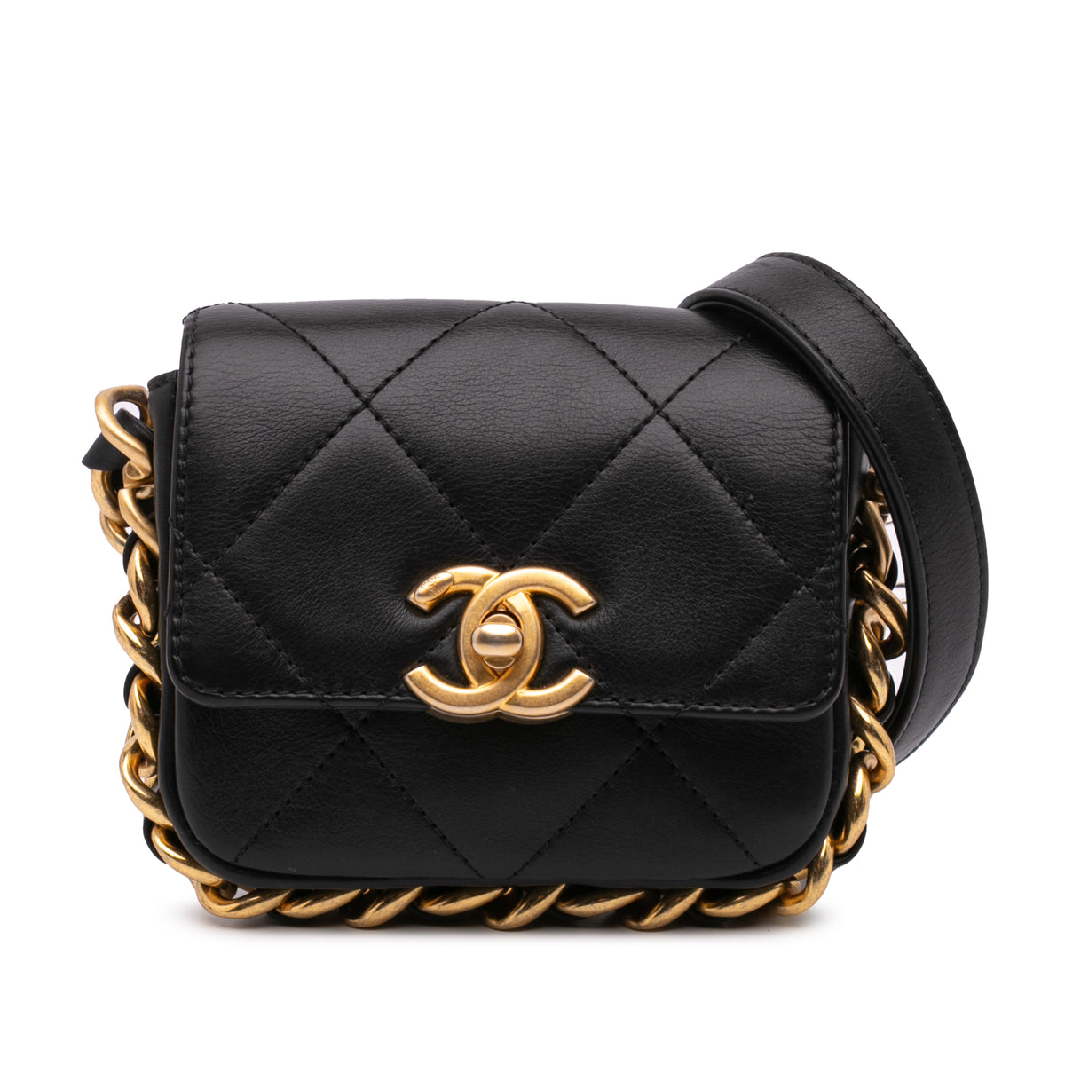 Mini Quilted Calfskin Framing Chain Flap