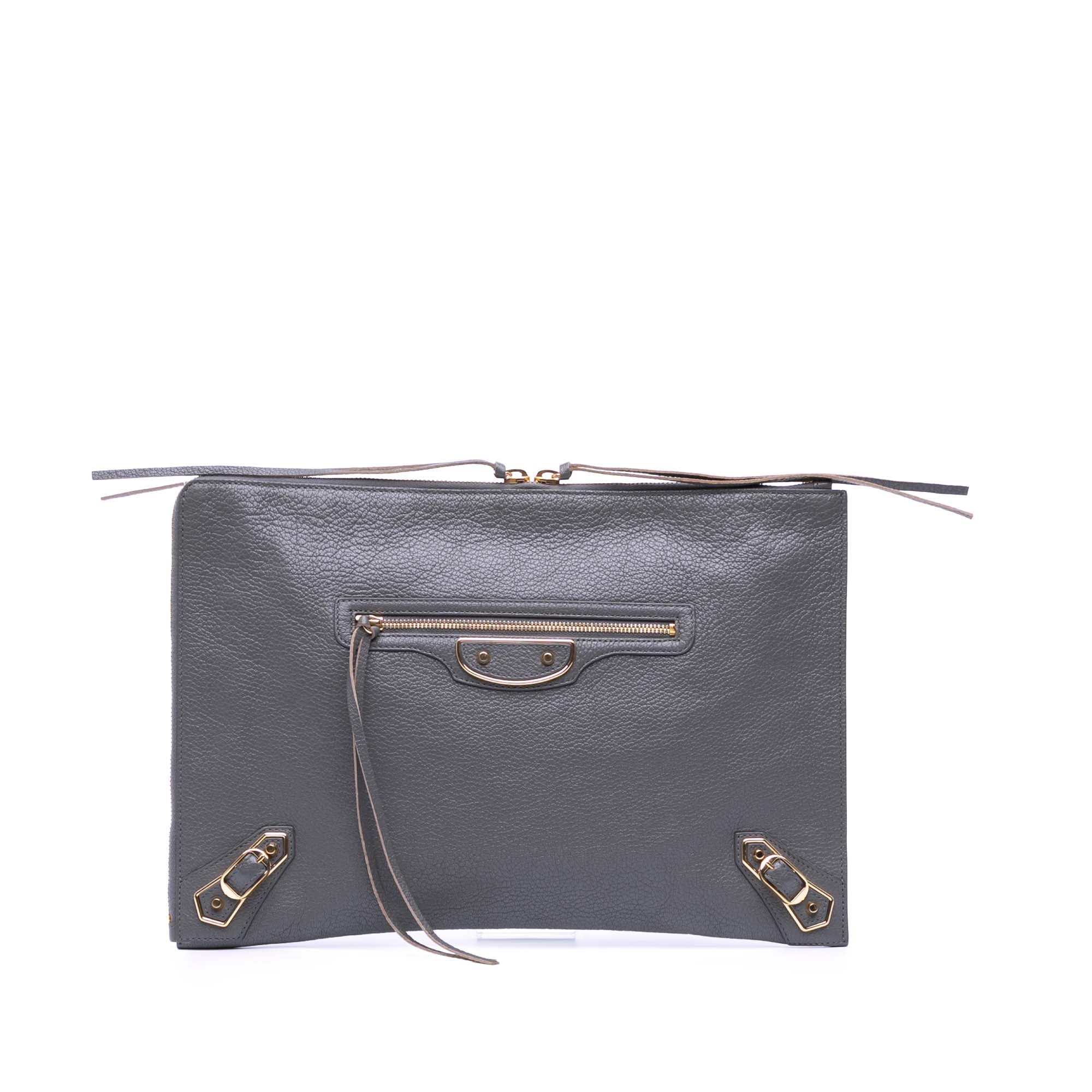 Goatskin Motocross Classic Metallic Edge Clutch