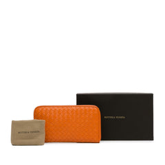 Intrecciato Zip Around Long Wallet