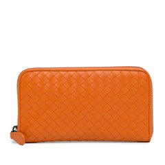 Intrecciato Zip Around Long Wallet