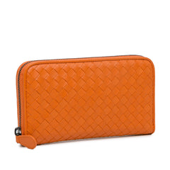 Intrecciato Zip Around Long Wallet