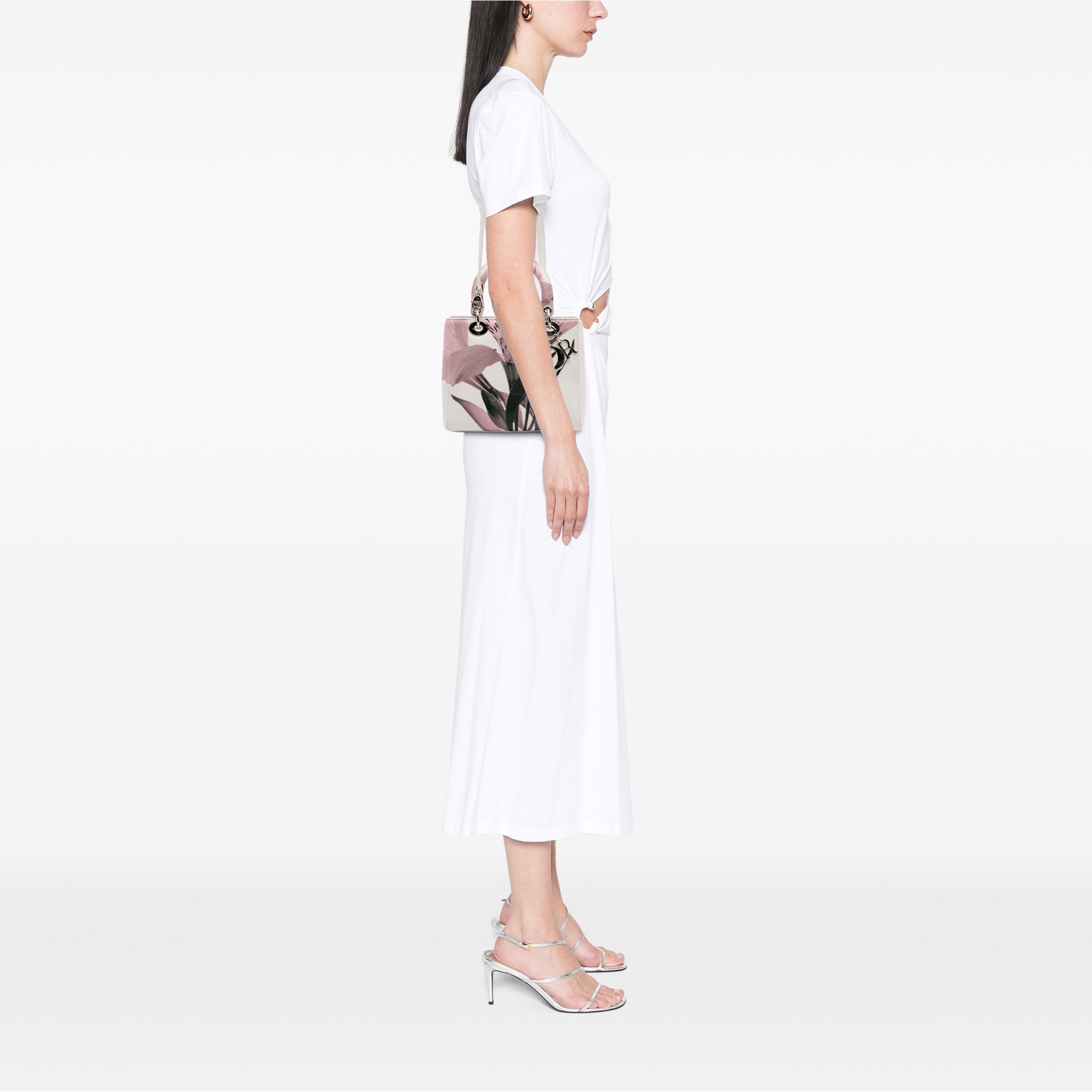 Medium Deerskin Floral Printed Lady Dior