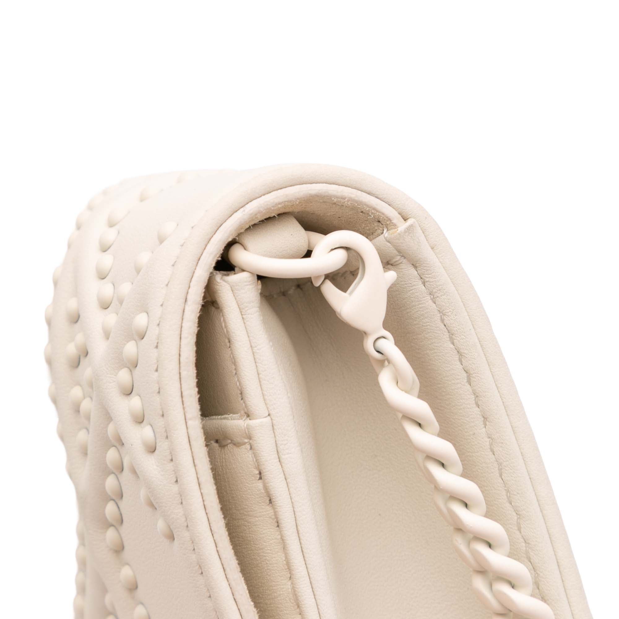 Small Ultra Matte Studded Calfskin Diorama Wallet on Chain