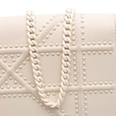 Small Ultra Matte Studded Calfskin Diorama Wallet on Chain