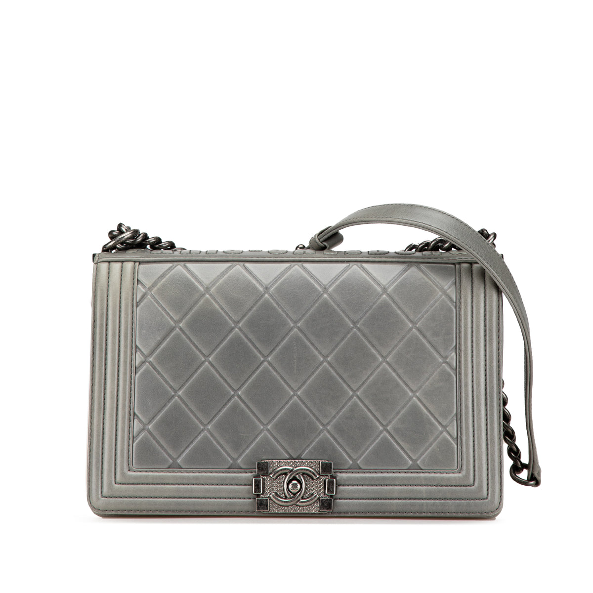 Paris-Salzburg Large Embossed Calfskin Boy Flap