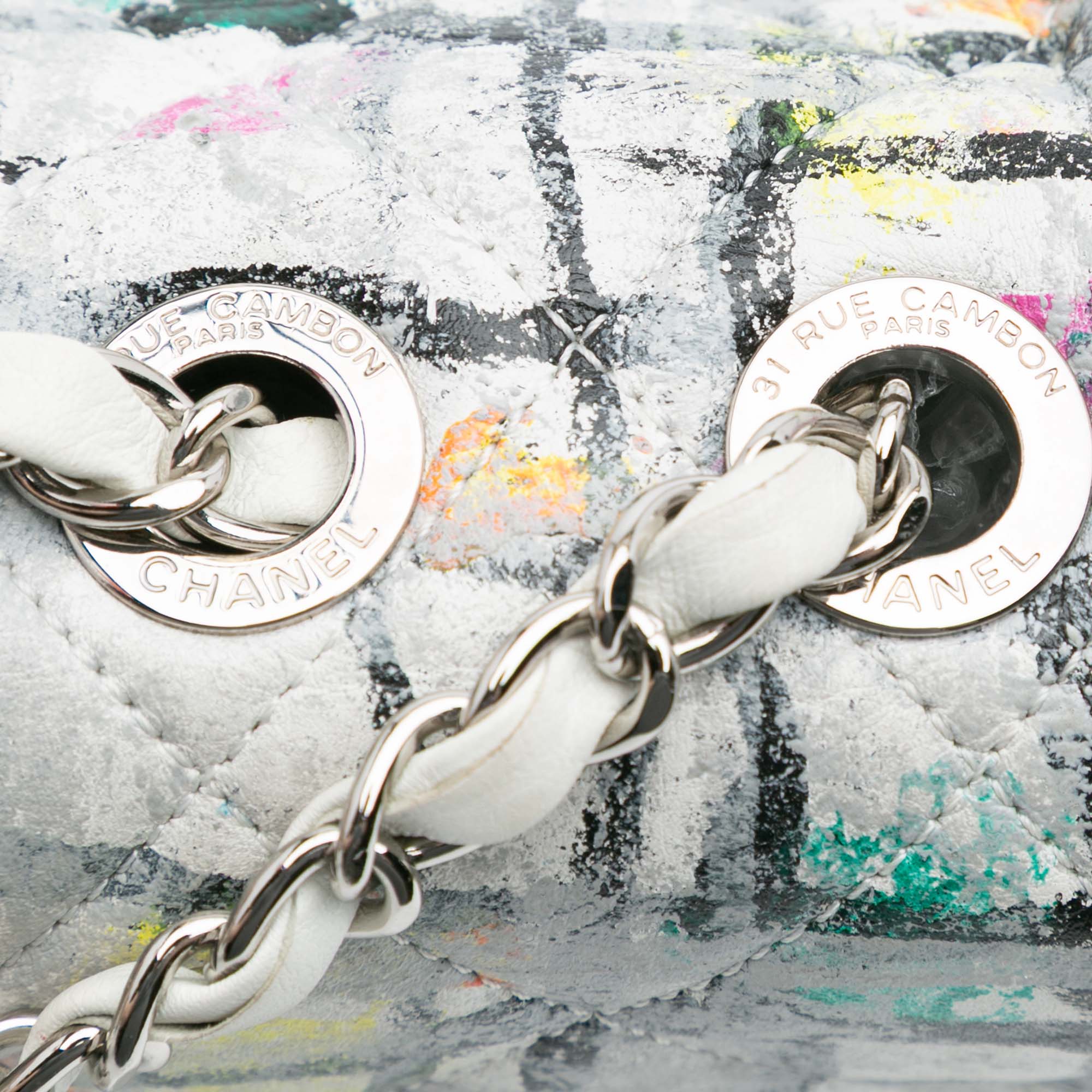 Medium Calfskin Hand Painted Graffiti Flap