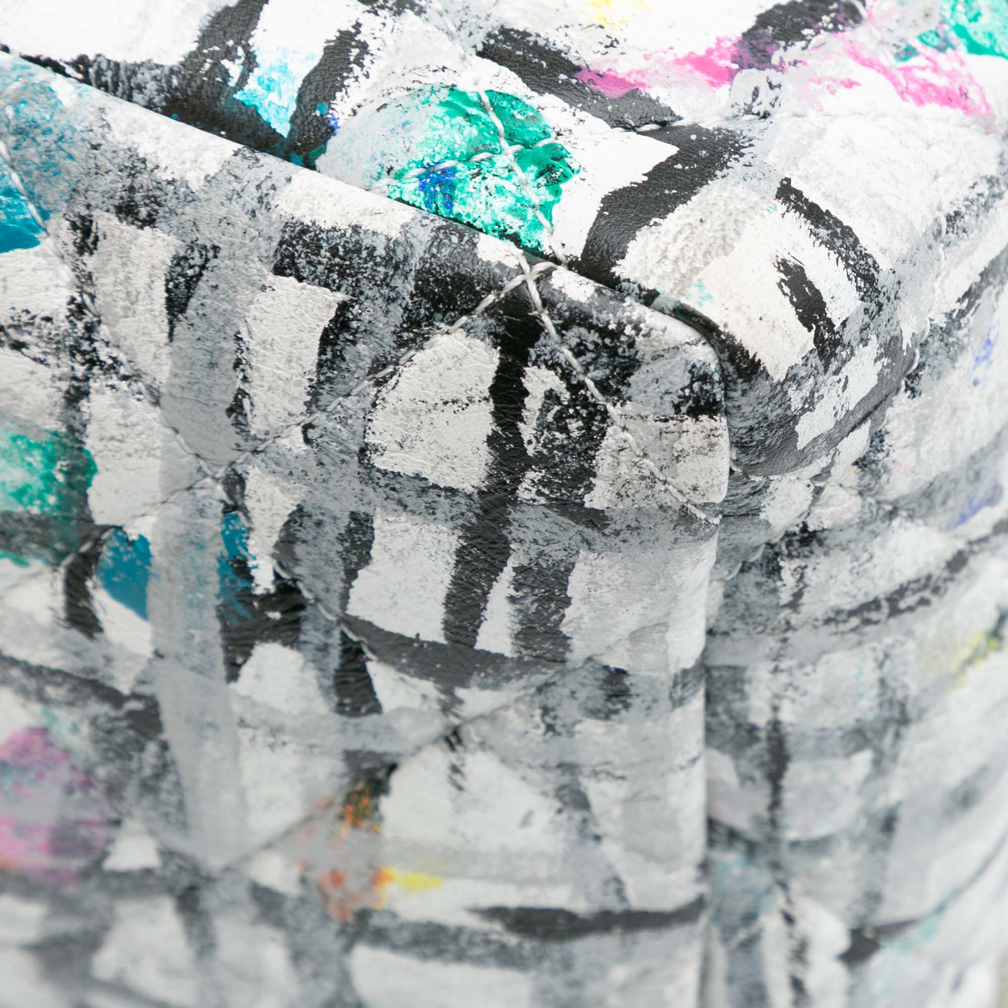 Medium Calfskin Hand Painted Graffiti Flap