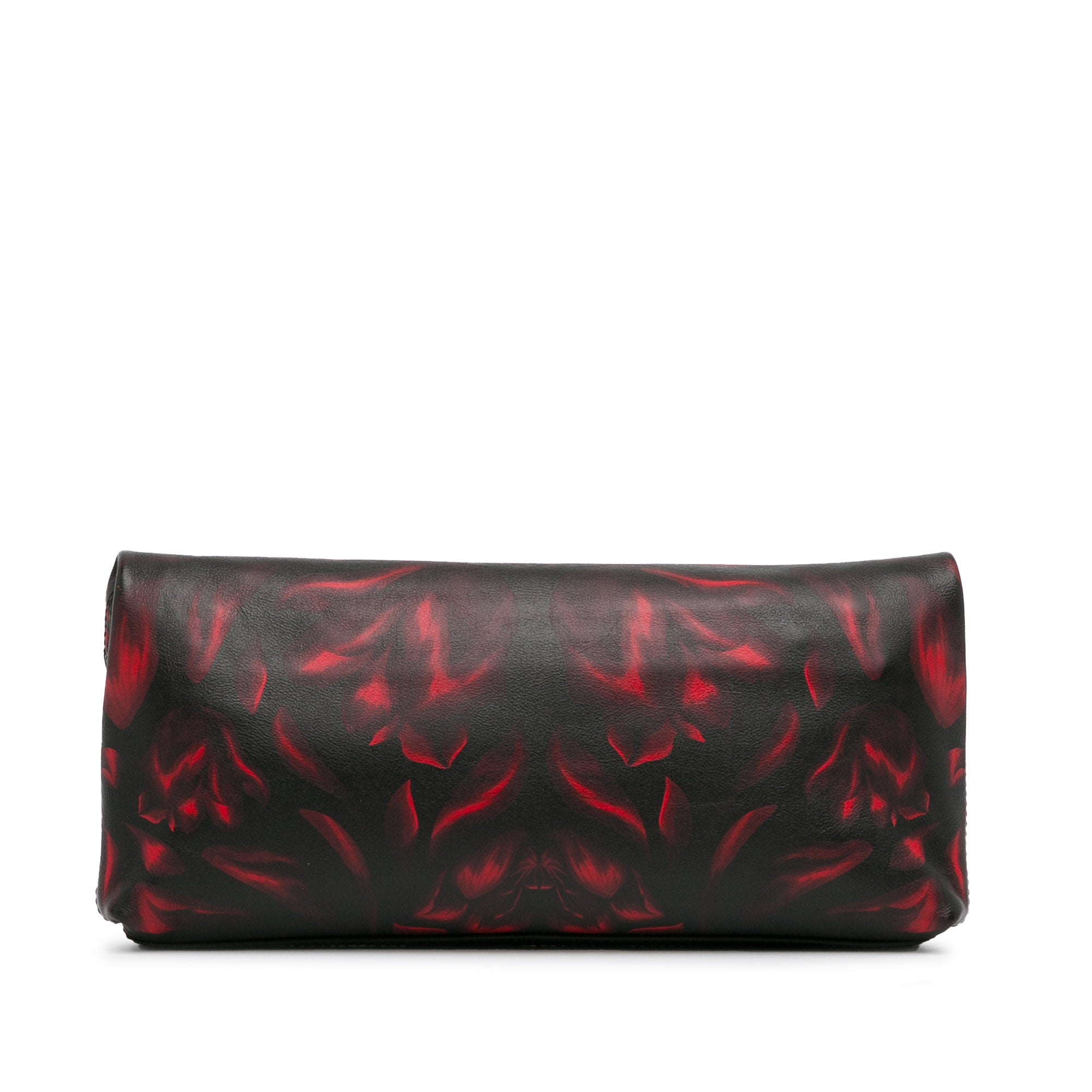 Leather Tulips Print Fold Clutch_2