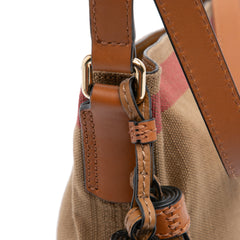 Mini Mega Check Canvas Ashby Tassel Bucket Bag