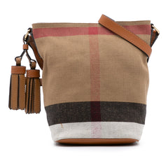 Mini Mega Check Canvas Ashby Tassel Bucket Bag