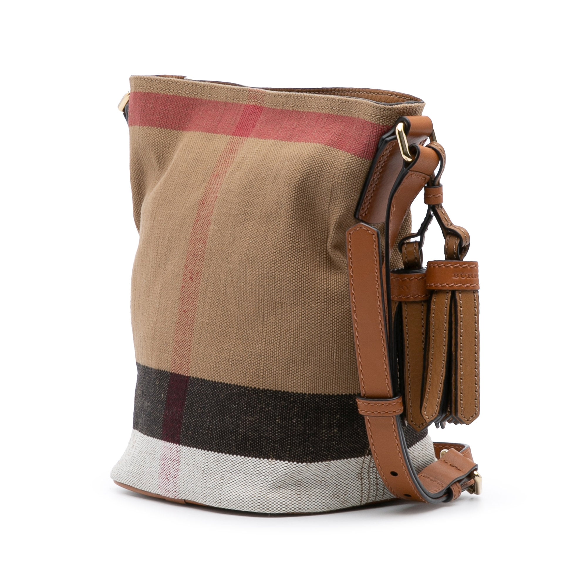 Mini Mega Check Canvas Ashby Tassel Bucket Bag