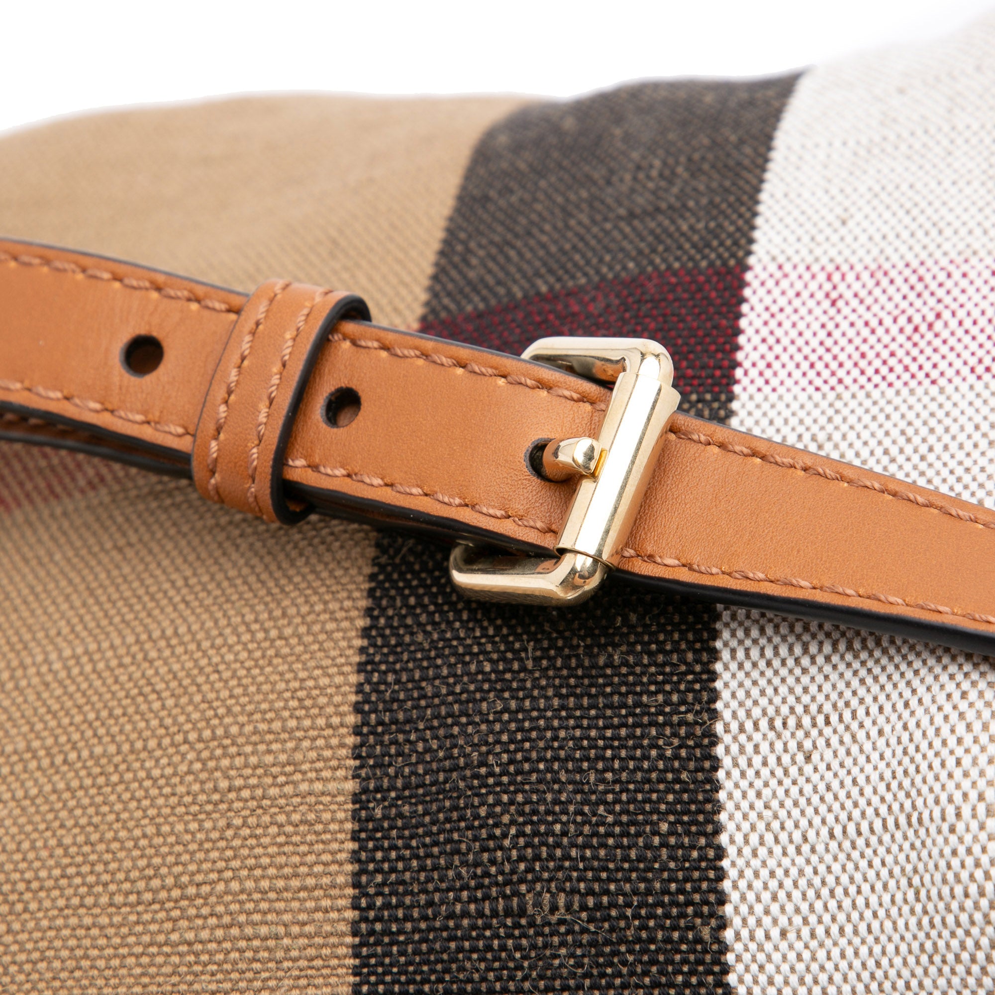 Mini Mega Check Canvas Ashby Tassel Bucket Bag