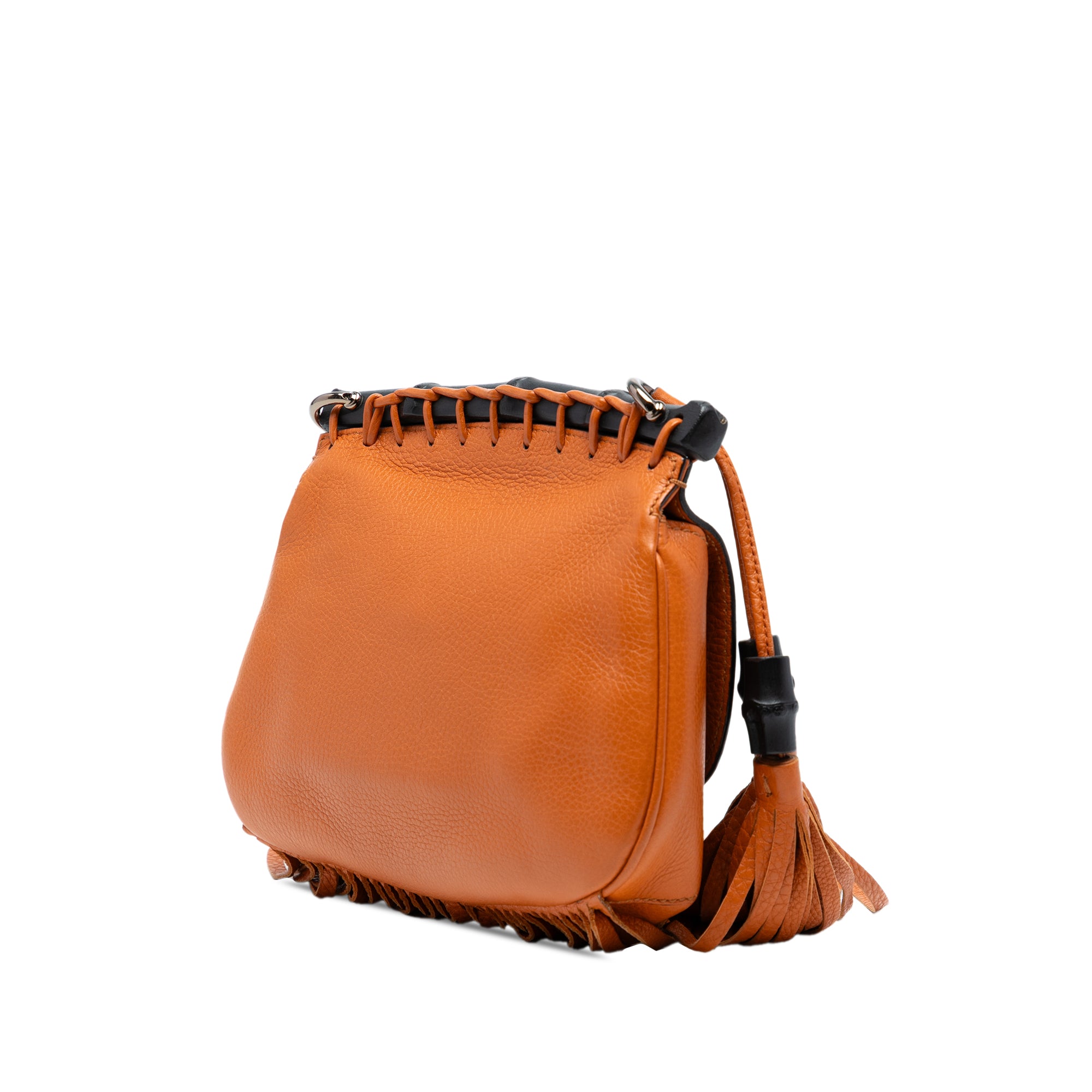 Small Leather Bamboo Nouveau Fringe Crossbody