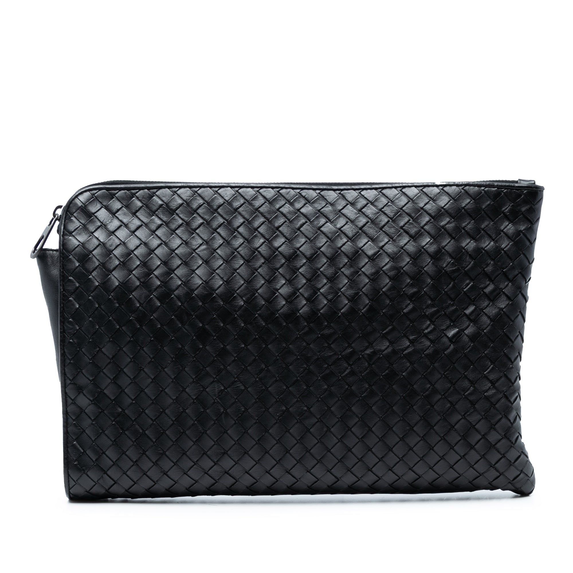 Leather Intrecciato Clutch