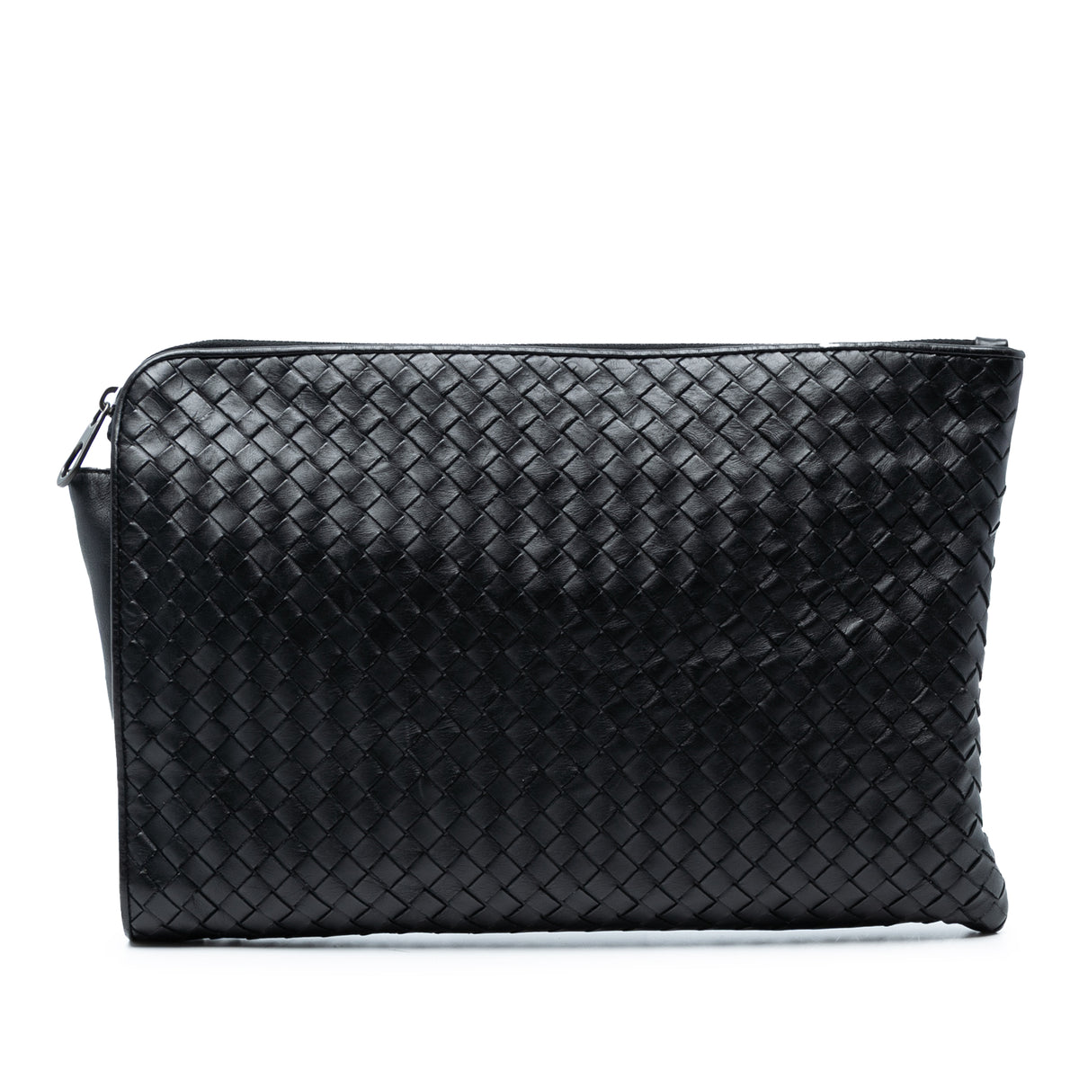 Leather Intrecciato Clutch