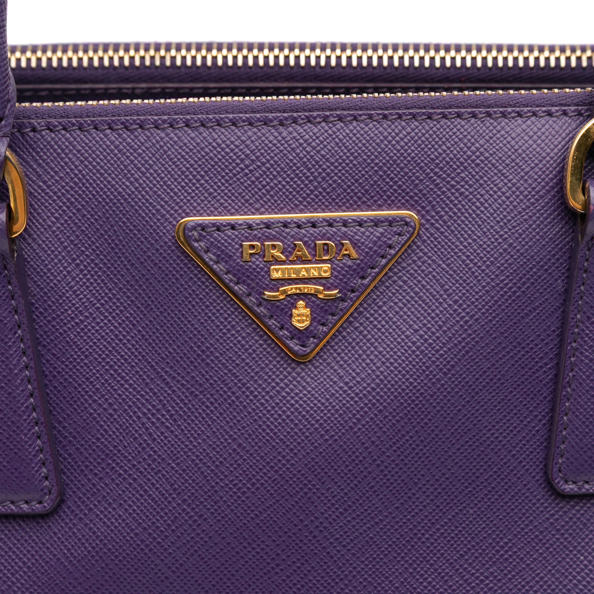 Large Saffiano Lux Galleria Double Zip Satchel