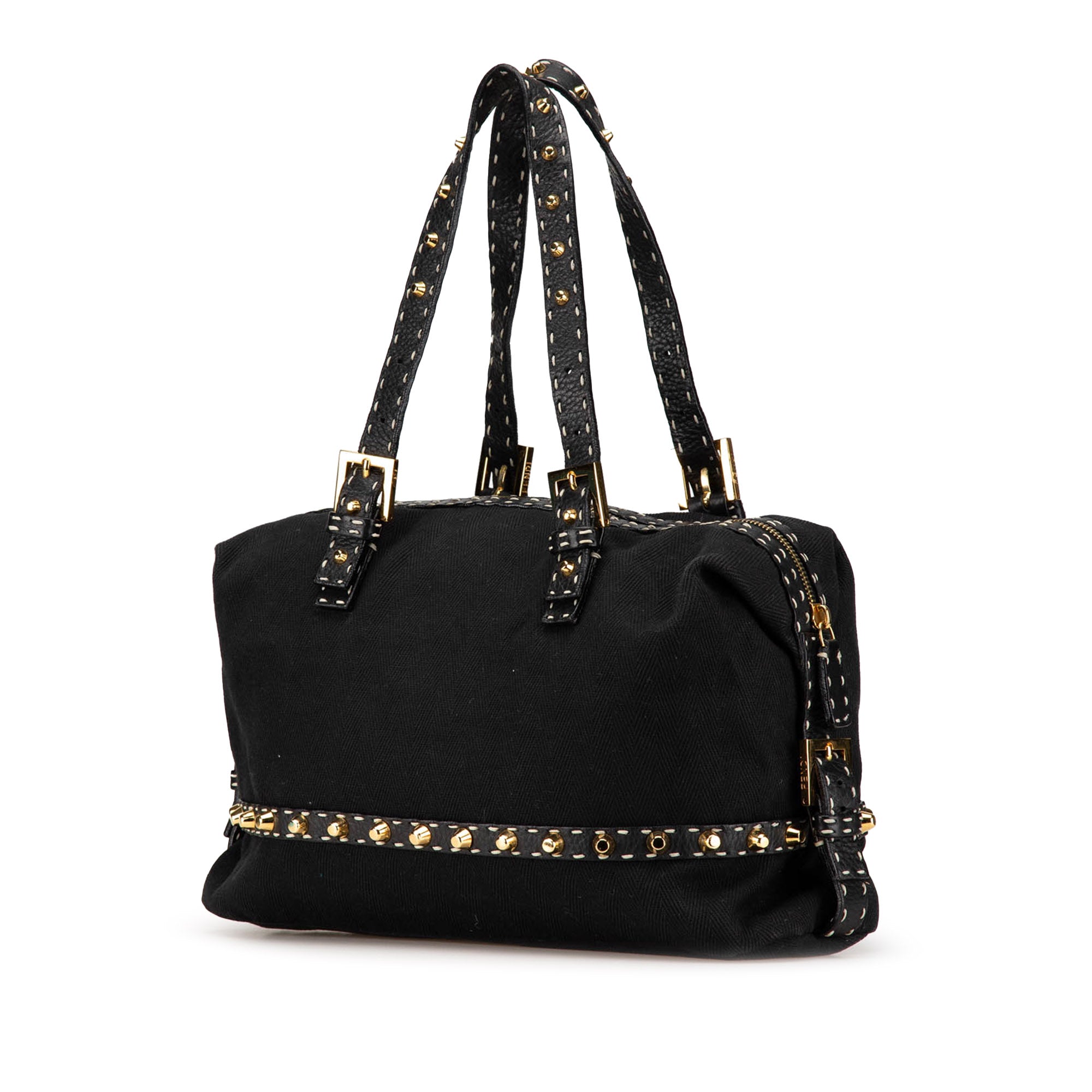 Selleria Studded Canvas Shoulder Bag