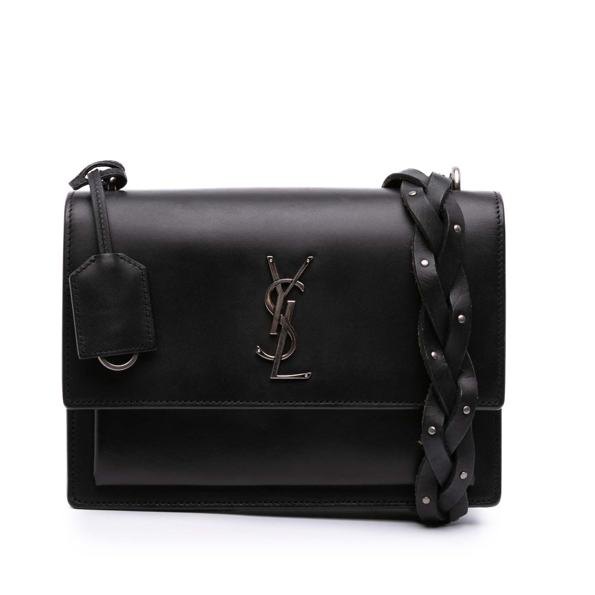 Medium Leather Monogram Sunset Braided Strap Crossbody