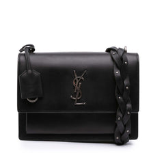 Medium Leather Monogram Sunset Braided Strap Crossbody
