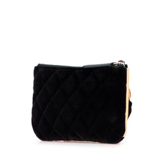 CC Quilted Velvet Camellia Pouch