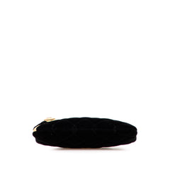 CC Quilted Velvet Camellia Pouch