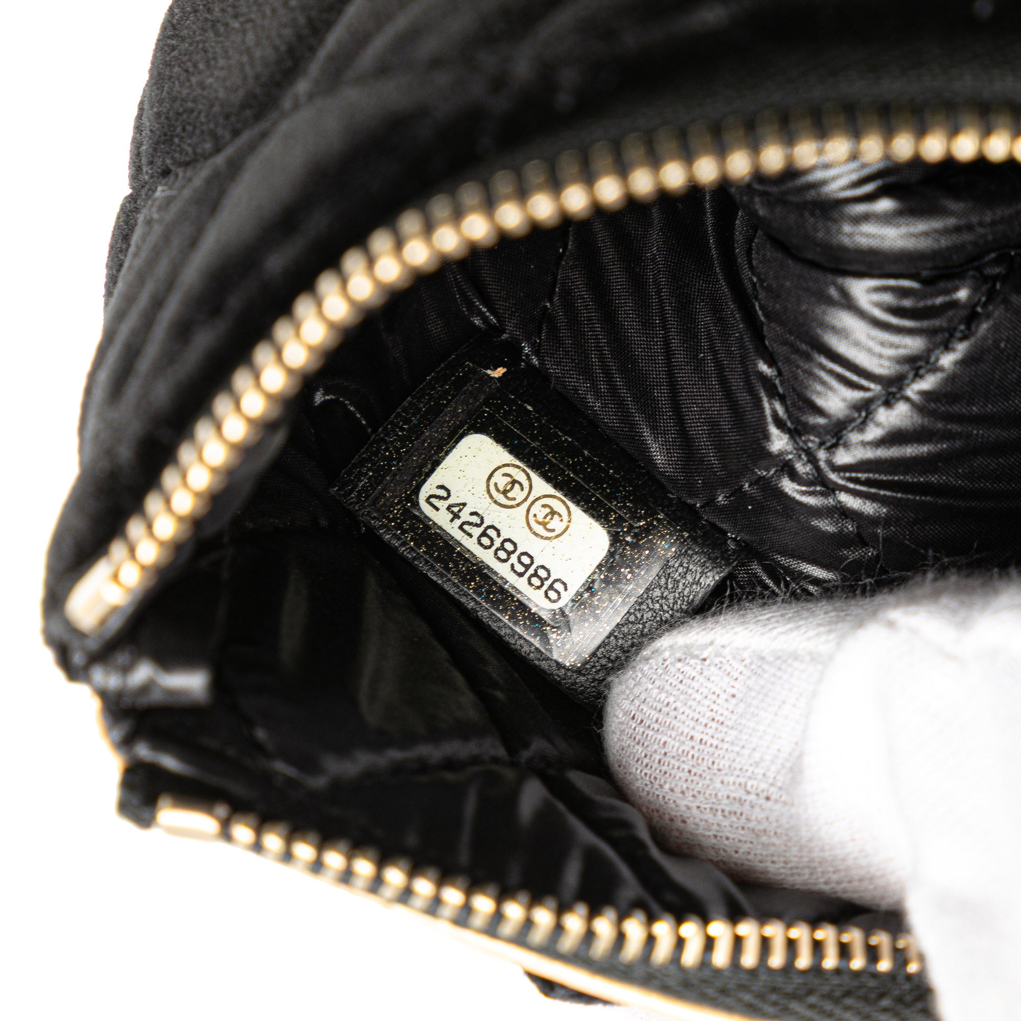 CC Quilted Velvet Camellia Pouch