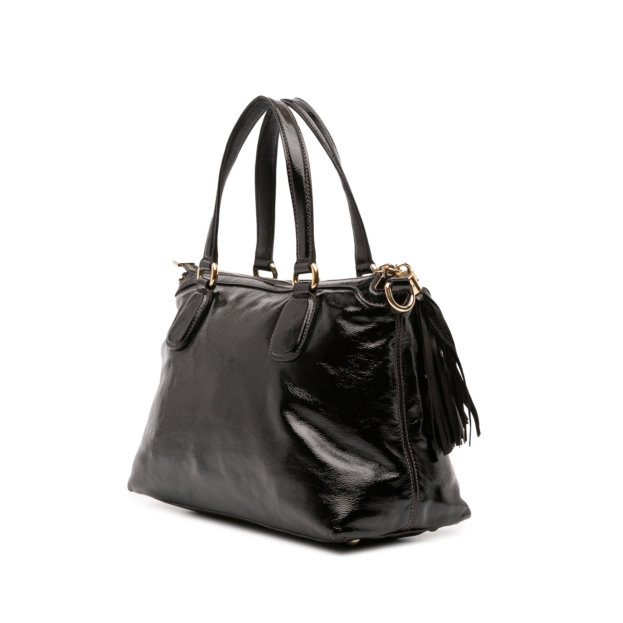 Small Patent Soho Working Satchel