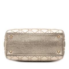 Medium Metallic Grained Calfskin Cannage Supple Lady Dior