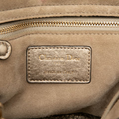 Medium Metallic Grained Calfskin Cannage Supple Lady Dior