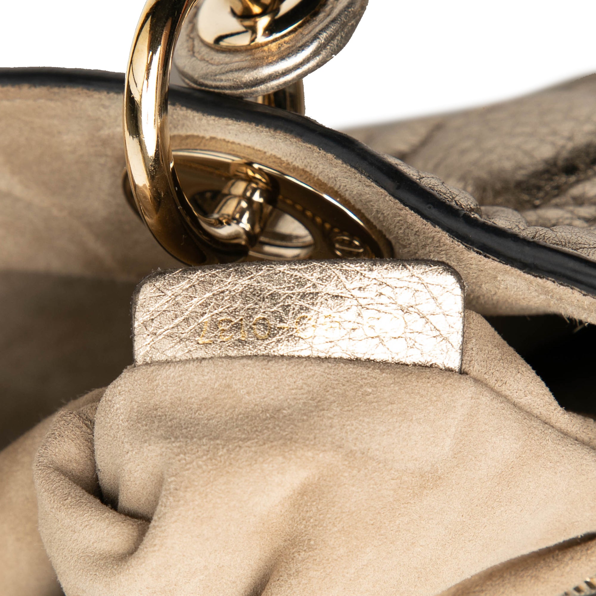 Medium Metallic Grained Calfskin Cannage Supple Lady Dior