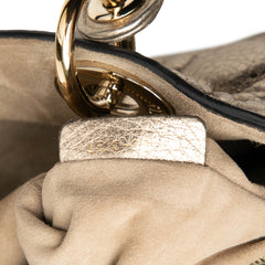 Medium Metallic Grained Calfskin Cannage Supple Lady Dior