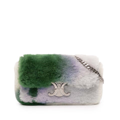 Shearling Triomphe Chain Shoulder Bag