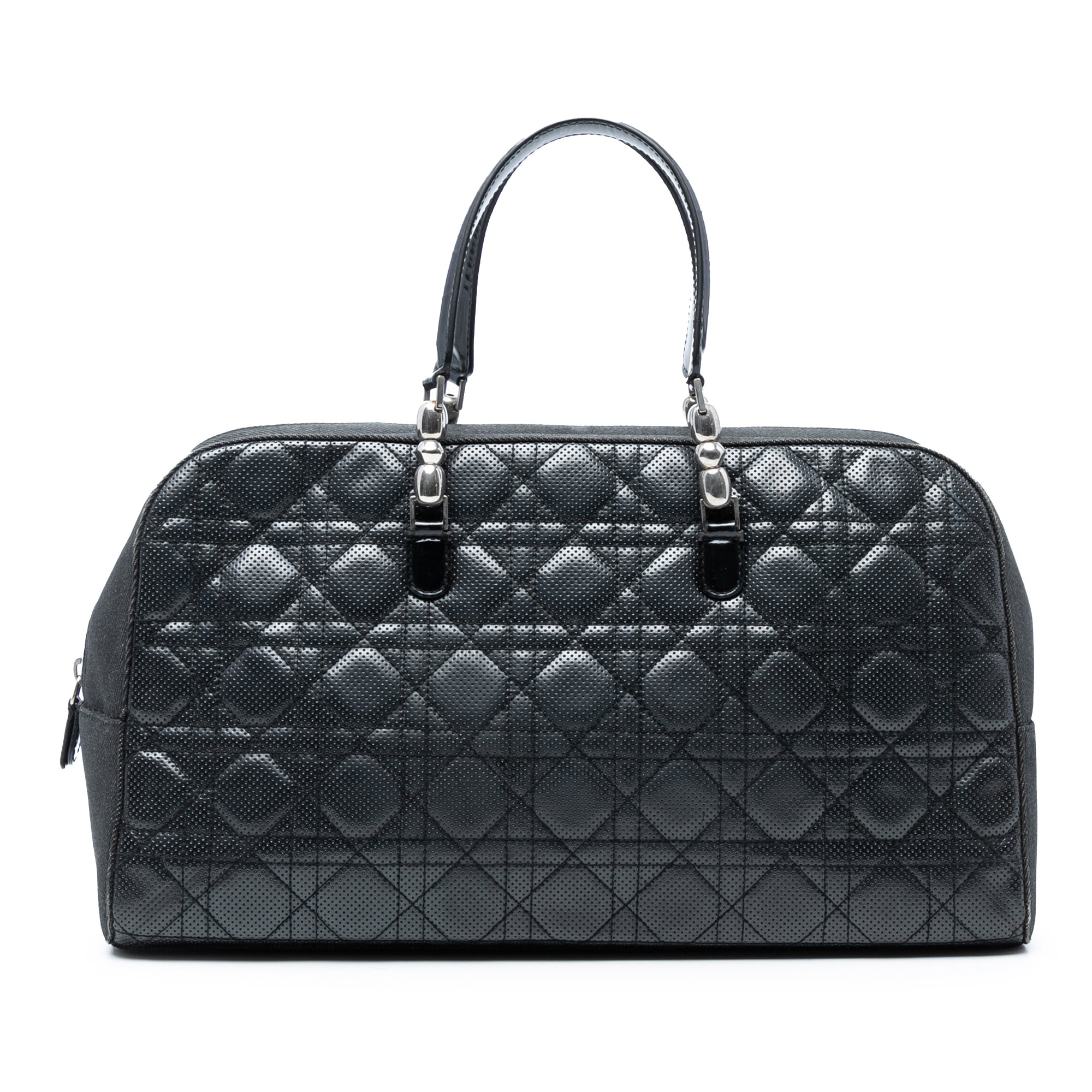Perforated Lambskin Cannage and Denim Malice Handbag