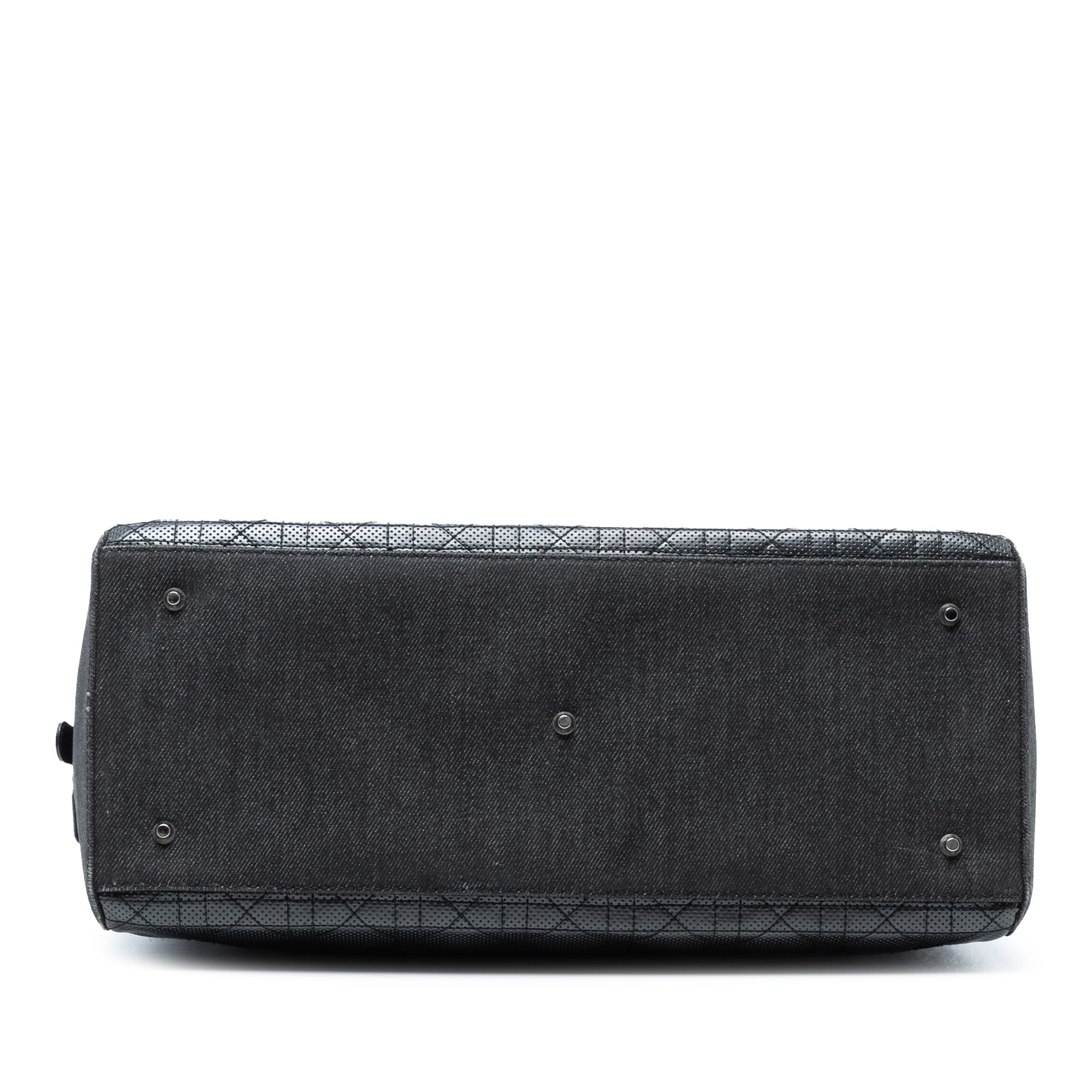 Perforated Lambskin Cannage and Denim Malice Handbag