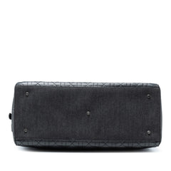 Perforated Lambskin Cannage and Denim Malice Handbag