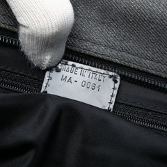 Perforated Lambskin Cannage and Denim Malice Handbag