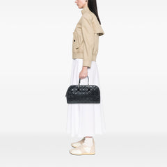 Perforated Lambskin Cannage and Denim Malice Handbag