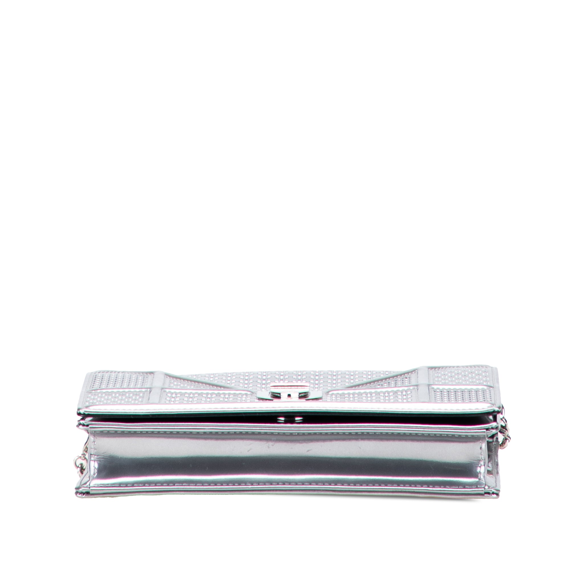 Metallic Patent Microcannage Diorama Wallet on Chain