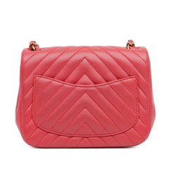 Mini Square Classic Chevron Lambskin Flap