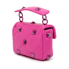 Small Nappa Lacquer Monochrome Roman Stud Satchel