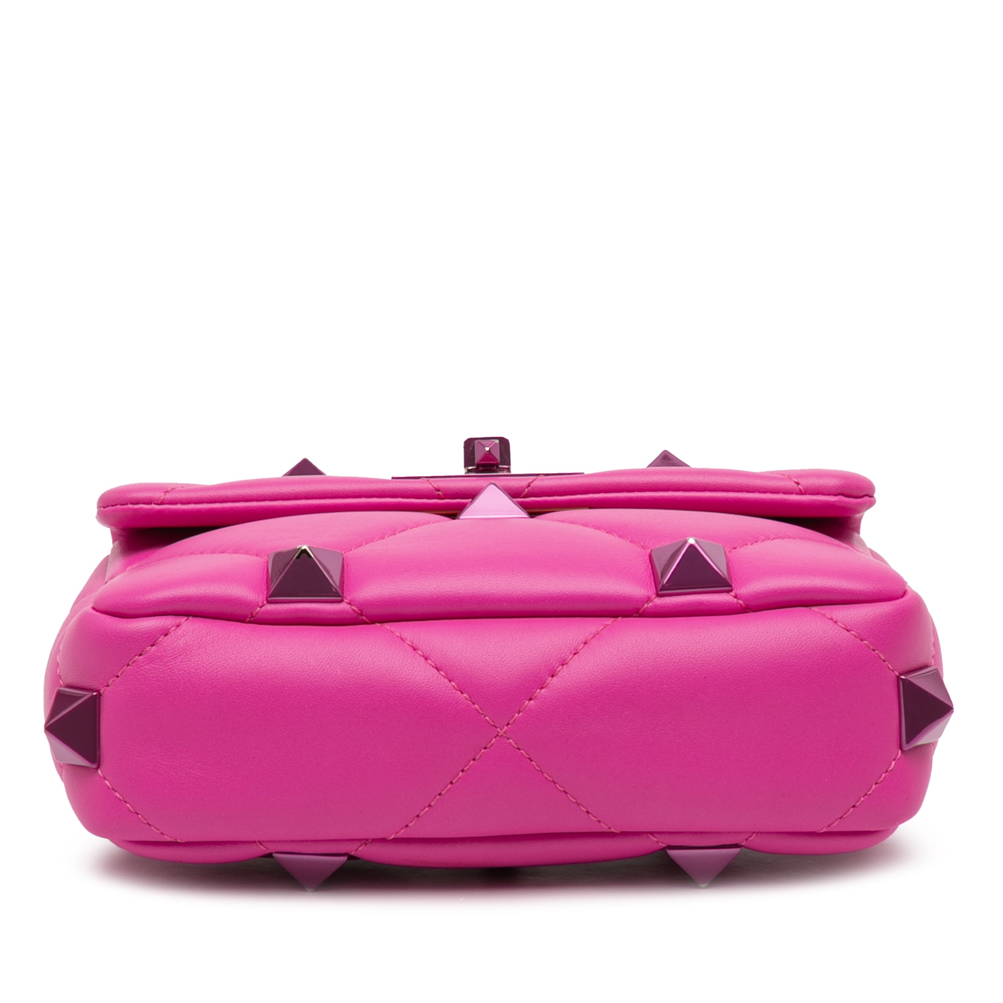 Small Nappa Lacquer Monochrome Roman Stud Satchel