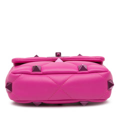 Small Nappa Lacquer Monochrome Roman Stud Satchel