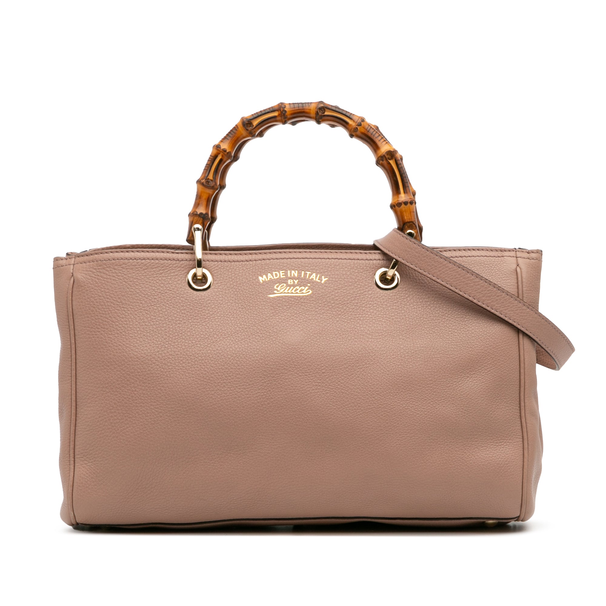 Medium Calfskin Bamboo Shopper Satchel