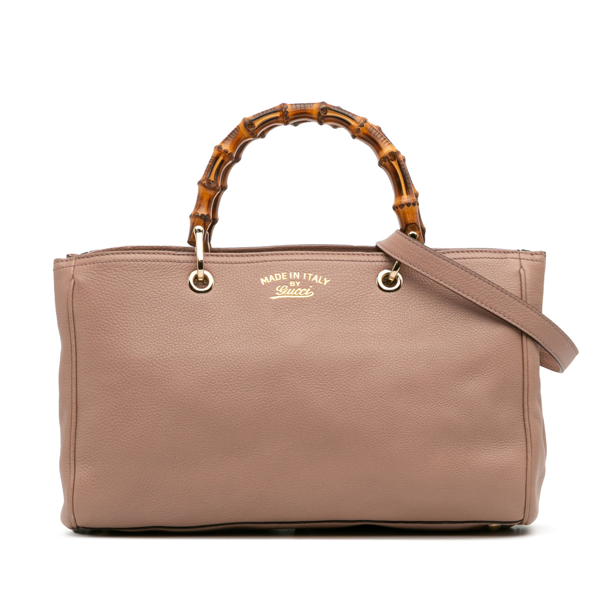 Medium Calfskin Bamboo Shopper Satchel