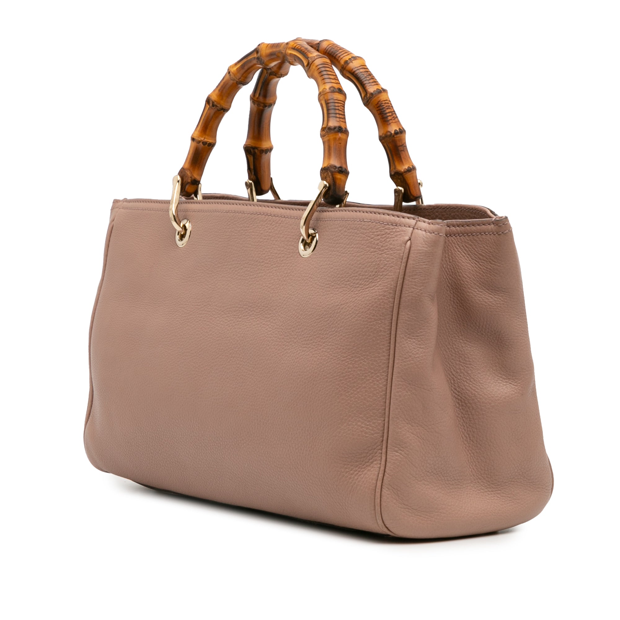 Medium Calfskin Bamboo Shopper Satchel