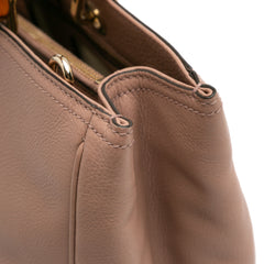 Medium Calfskin Bamboo Shopper Satchel