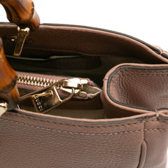 Medium Calfskin Bamboo Shopper Satchel