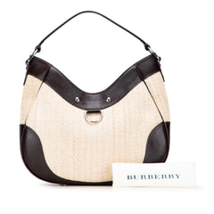 Straw and Leather Shoulder Bag