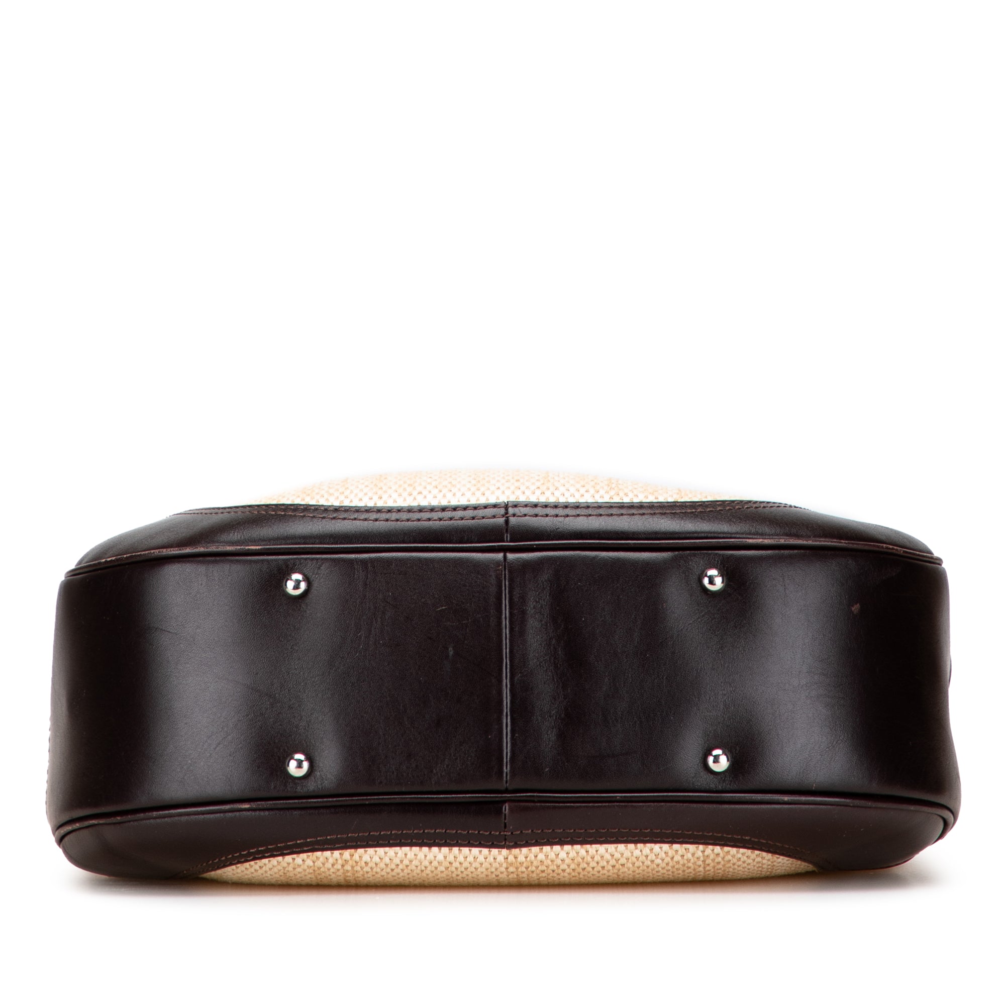 Straw and Leather Shoulder Bag